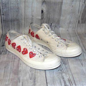 CONVERSE X PLAY Comme des Garçons Chuck 70 OX Multi Heart Sneakers Mens Size 11